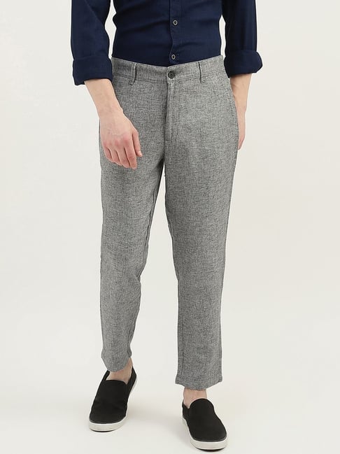 Van Heusen Casual Trousers  Buy Van Heusen Men Grey Slim Fit Textured  Trousers Online  Nykaa Fashion