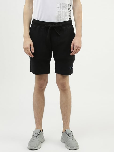 United Colors of Benetton Black Cotton Regular Fit Shorts