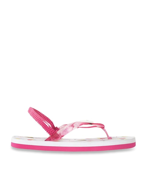 Fame Forever by Lifestyle Kids Pink & White Flip Flops