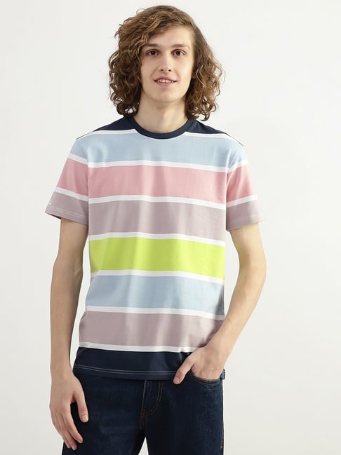 United Colors of Benetton Multi Cotton Regular Fit Striped T-Shirt