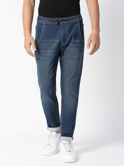 Buy Pepe Jeans Blue Regular Fit Jogger Pants for Mens Online  Tata CLiQ