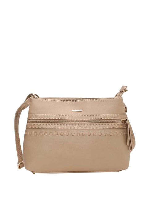 Buy Ginger by Lifestyle Beige Textured Medium Sling Handbag Online At Best Price Tata CLiQ