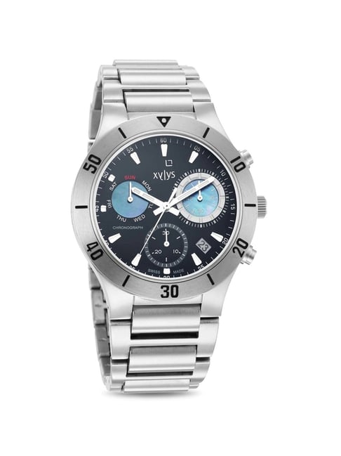 Buy Online Xylys Quartz Multifunction Black Dial Leather Strap Watch for  Men - nr40054sl01e | Titan