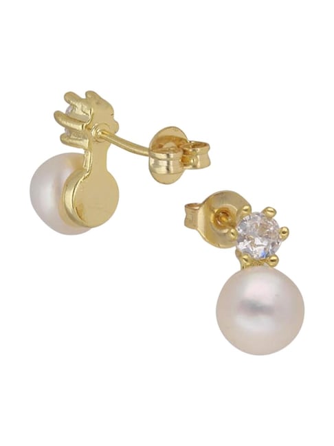 Buy Yellow Gold Earrings for Women by Srijagdamba Pearls Dealer Online |  Ajio.com