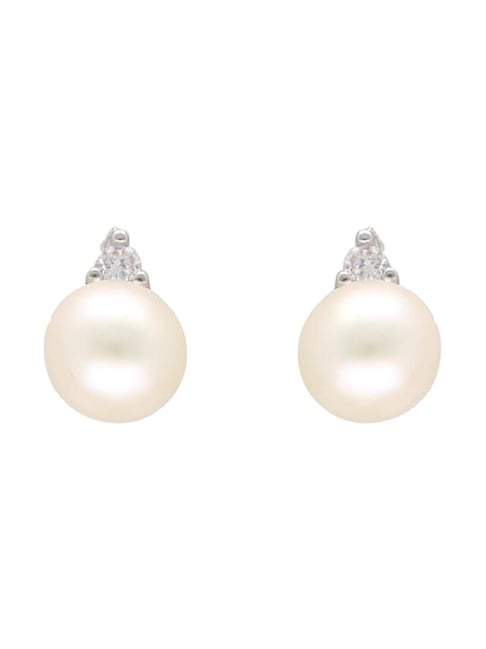 Buy Pearl White Gold Earrings Online In India  Etsy India