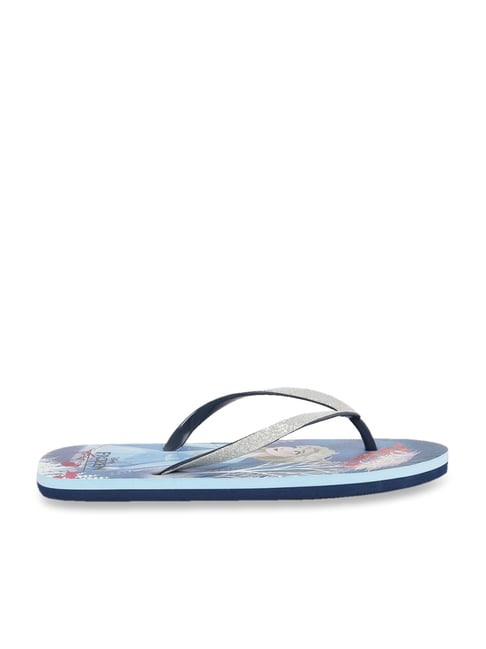 Fame Forever by Lifestyle Kids Silver & Navy Flip Flops