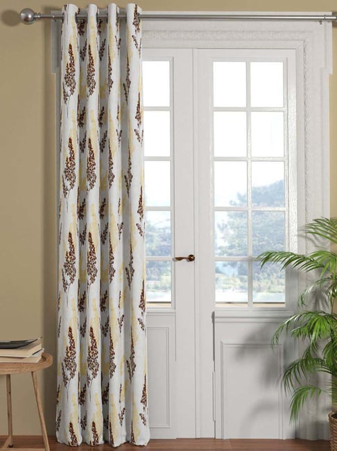 Bianca EL`PESSO Silver & Brown Faux Silk 7 Ft. Door Curtain-picture-29