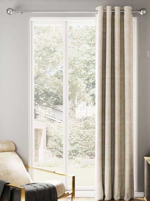 Bianca TREMEZZO Beige Faux Silk 9 Ft. Long Door Curtain