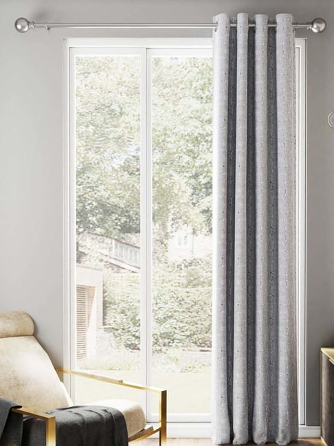 Bianca TREMEZZO Grey Faux Silk 9 Ft. Long Door Curtain-picture-36