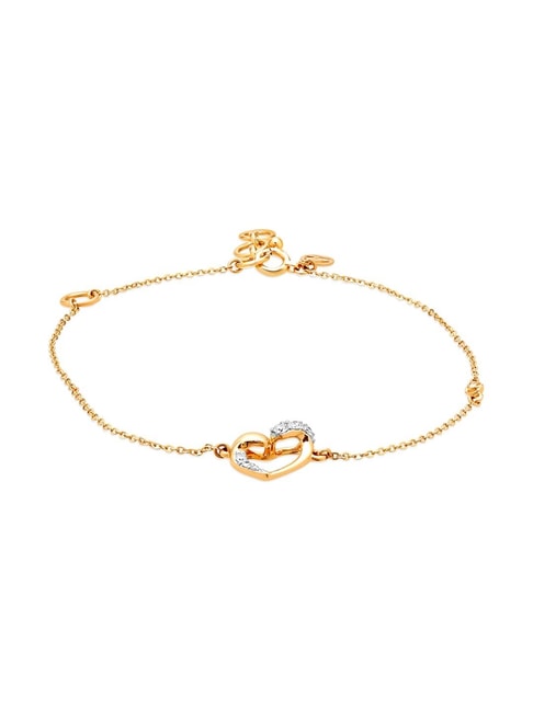 14KT Yellow Gold Abstract Beauty Diamond Bracelet-sonthuy.vn