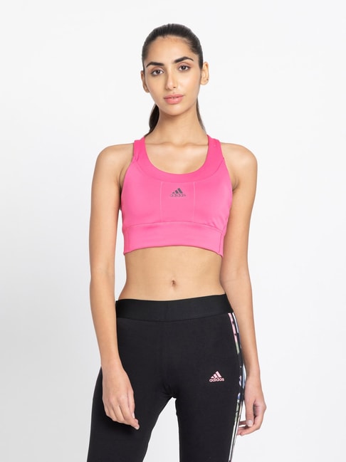 Adidas Pink Printed Sports Bra