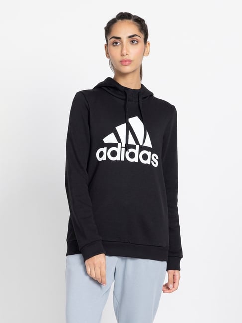 Adidas Black Printed Hoodie