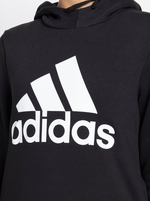 Adidas Black Printed Hoodie