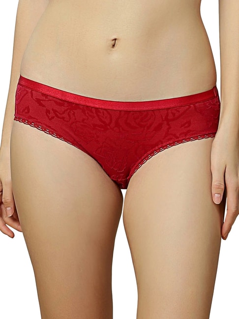 Triumph Red Embroidered Bikini Panty Price in India