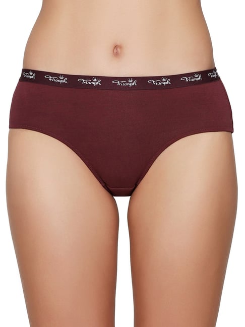 Triumph Maroon Cotton Hipster Panty Price in India