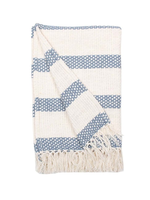House This Shivalik Blue White Cotton Medium Throw