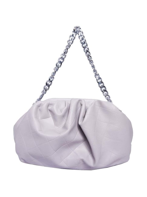 Global Desi Purple Textured Medium Shoulder Bag
