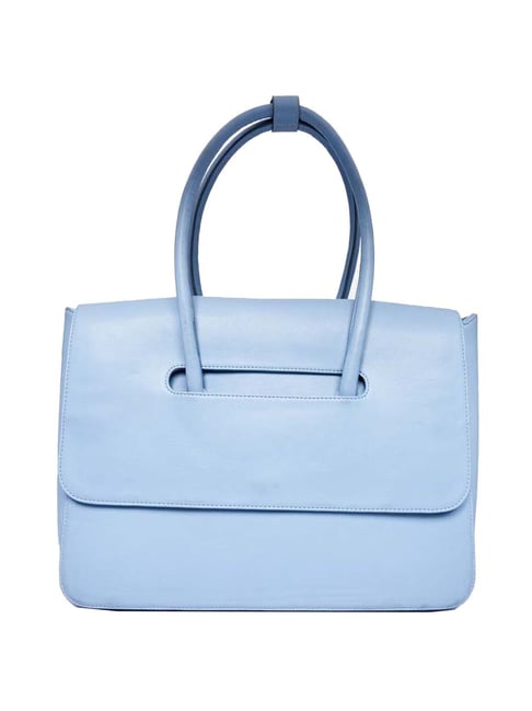 AND Blue Solid Small Tote Handbag Price in India