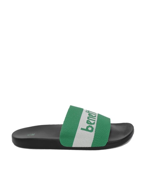 Buy United Colors of Benetton Men s Green Slides for Men at Best