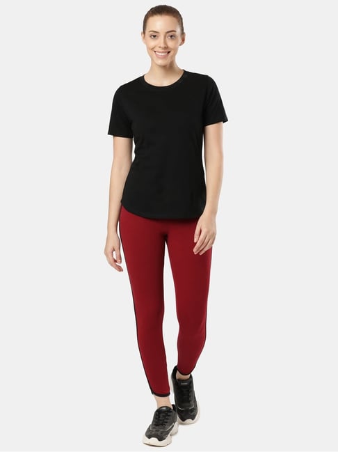 Buy Skechers Maroon Mid Rise Track Pants for Women Online @ Tata CLiQ