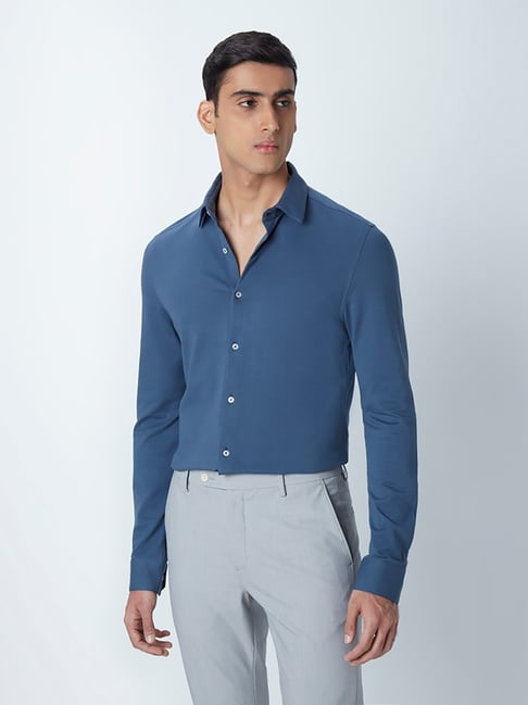 Buy Men Navy Slim Fit Formal Shirts Online  741003  Peter England