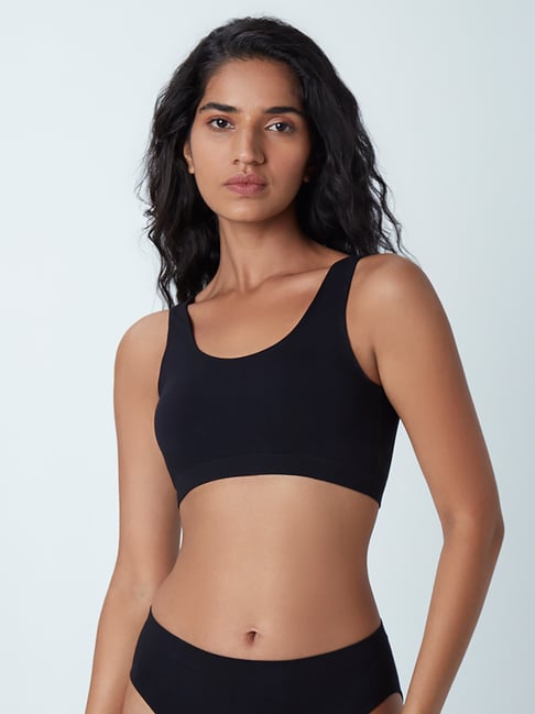 Wunderlove by Westside Black Non-Padded Sports Bra Price in India