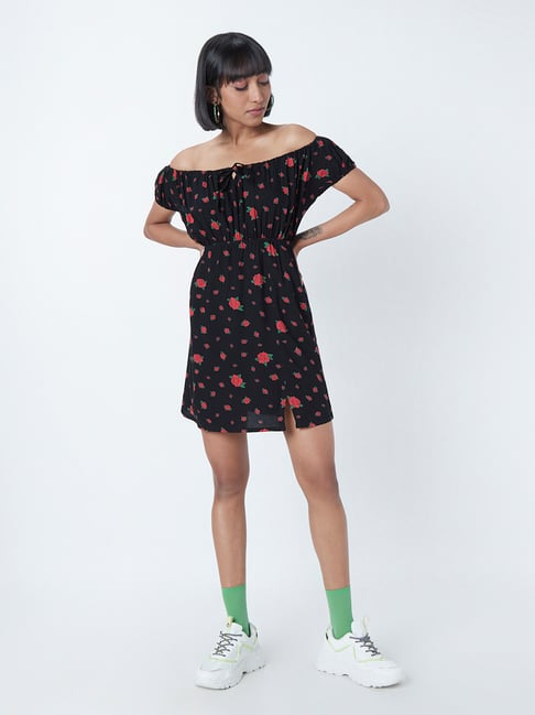 Nuon by Westside Black Printed Dress Price in India