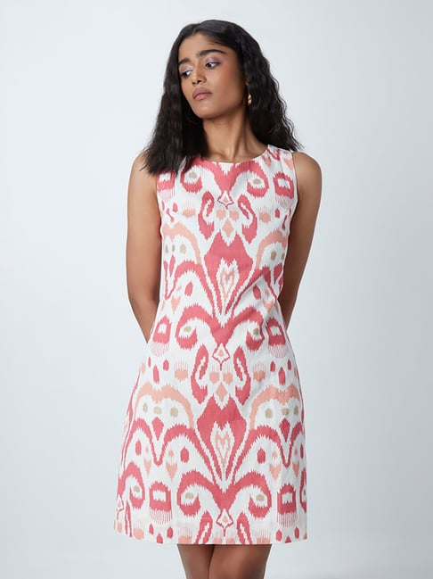 Bombay Paisley by Westside Pink Ikat Printed Dress Price in India