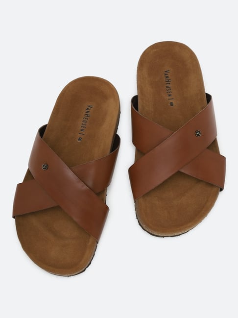 LE CONFORT Men Cross Strap Slip-On Sandals, WHITE, 11.5 UK : Amazon.in:  Fashion