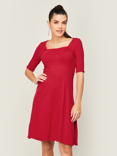 Code by Lifestyle Red A-Line Dress Price in India
