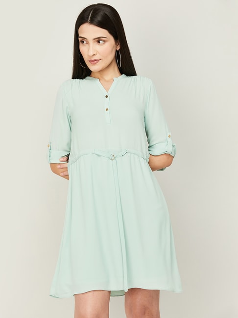 Code by Lifestyle Green A-Line Dress Price in India