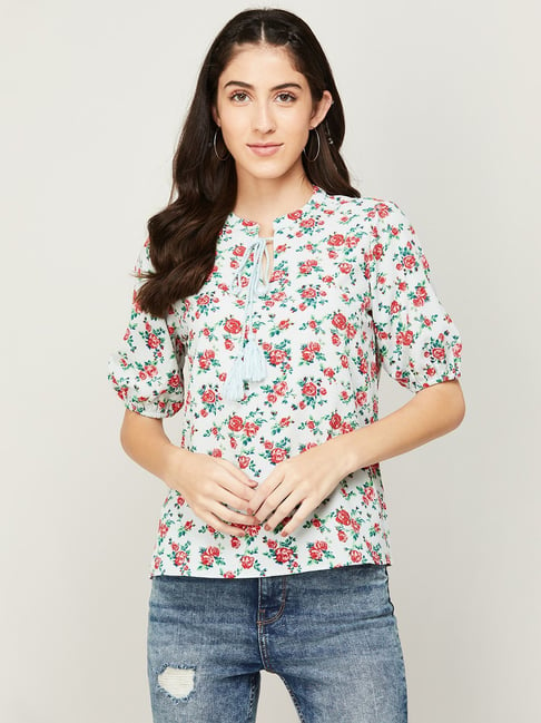 Fame Forever by Lifestyle Blue Printed Top