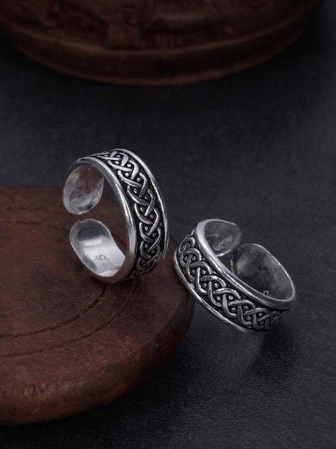 Floral Oxidised Toe Rings: Gift/Send Jewellery Gifts Online J11149734  |IGP.com