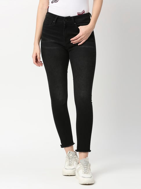 Pepe Jeans Black Skinny Fit Mid Rise Jeans