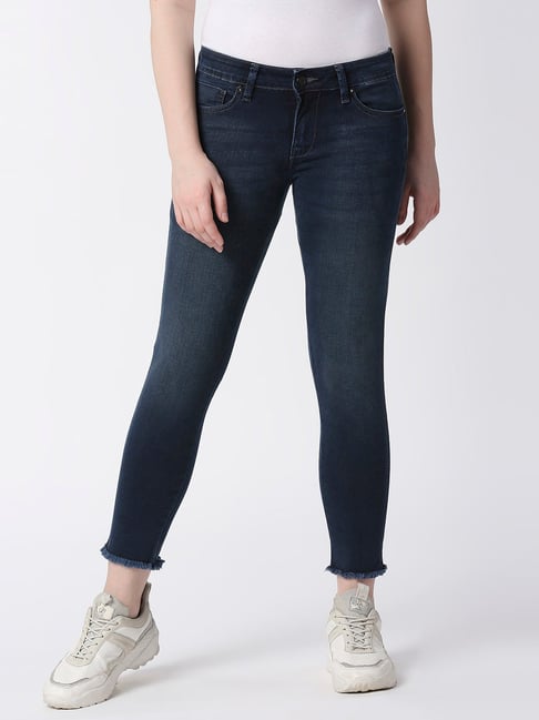 Pepe Jeans Navy Skinny Fit Mid Rise Jeans