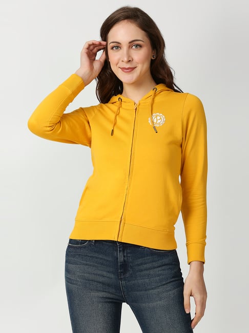 Buy Pepe Jeans Mustard Hoodie for Women's Online Tata CLiQ