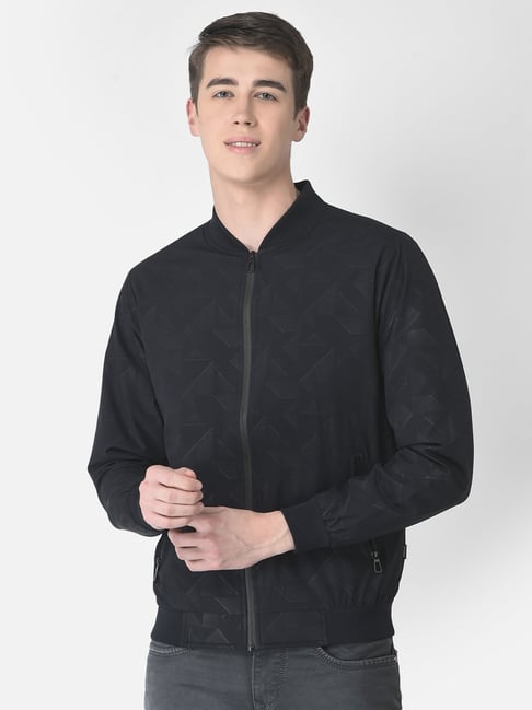 Buy Crimsoune Club Dark Navy Regular Fit Printed Bomber Jacket for