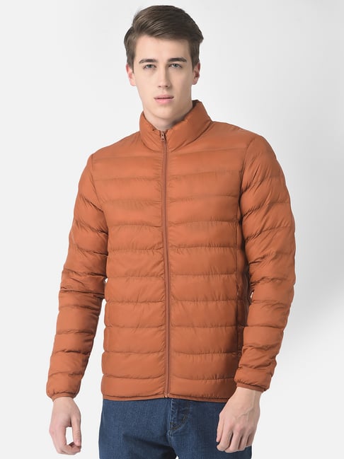 Dark orange puffer jacket sale