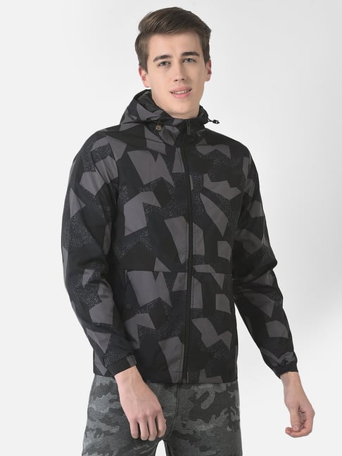 Crimsoune Club Black Regular Fit Printed Hooded Jacket-picture-44