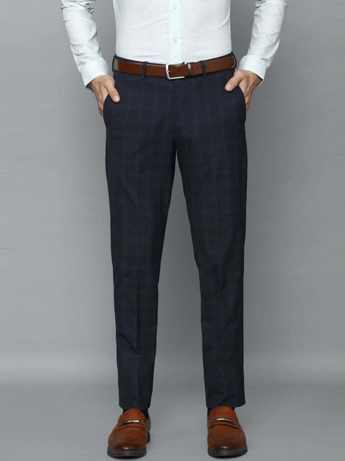Buy Luxure By Louis Philippe Navy Slim Fit Trousers for Mens Online @ Tata  CLiQ