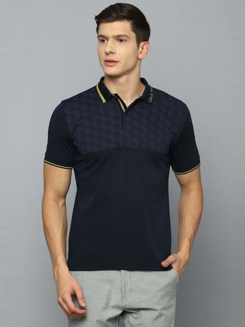 Buy Louis Philippe Sport Blue Cotton Polo T-Shirt for Men Online @ Tata CLiQ