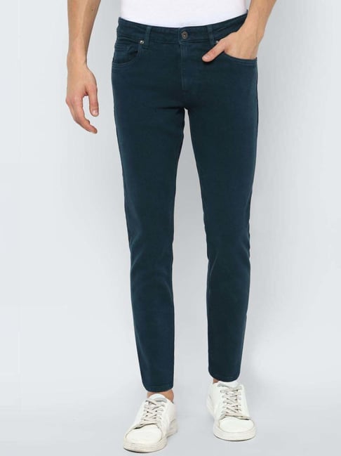 Louis Philippe Jeans Men Navy Blue Slim Fit Low-Rise Stretchable Jeans