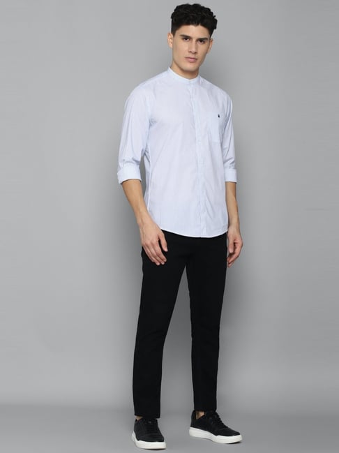 Buy Louis Philippe Jeans Blue Cotton Slim Fit Striped Shirts for