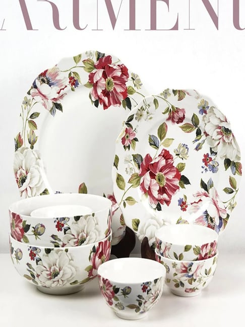 The Artment White Porcelain Victorian Floral Complete Dinner Set