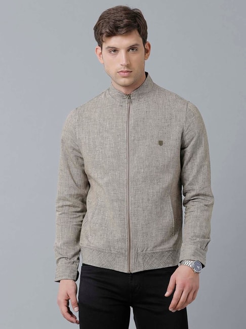 Buy Linen Club Dark Beige Regular Fit Jacket for Men's Online @ Tata CLiQ