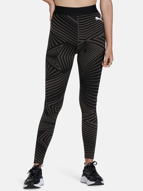 Puma Black & Grey Printed High Rise Tights-picture-34