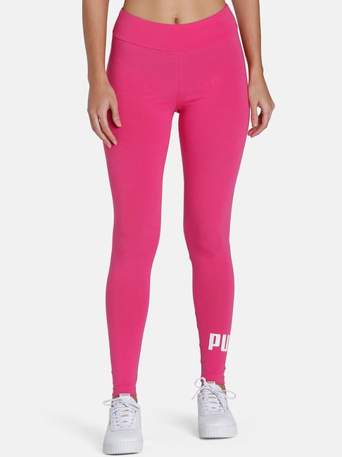 Puma Pink Slim Fit Mid Rise Tights