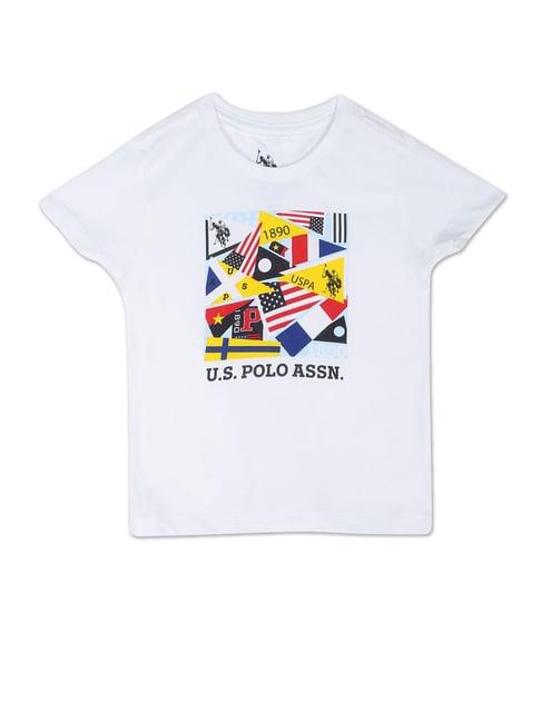 U.S. Polo Assn. Kids White Printed Polo T-Shirt-picture-29