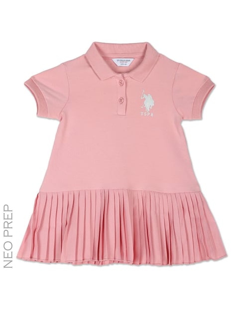 U S Polo Assn U.S. Polo Assn. Kids Light Pink Solid Dress