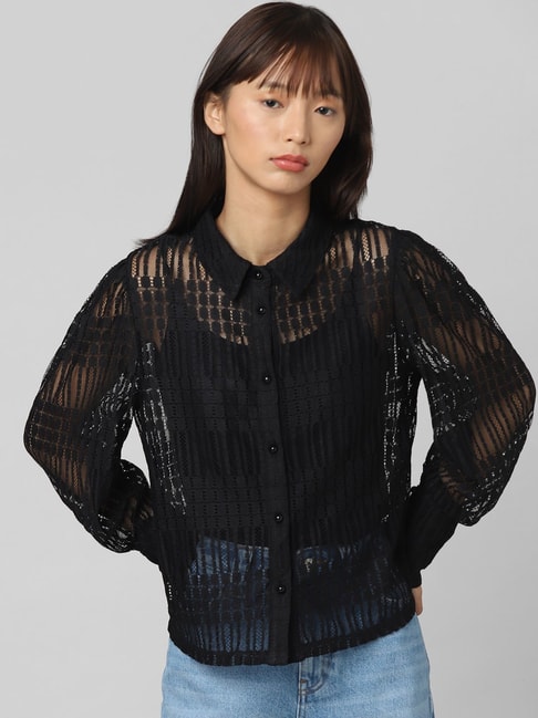 Only Black Lace Shirt Price in India